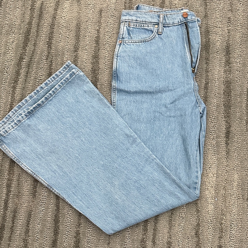 Wrangler Light Blue Flare & Wide Leg Jeans